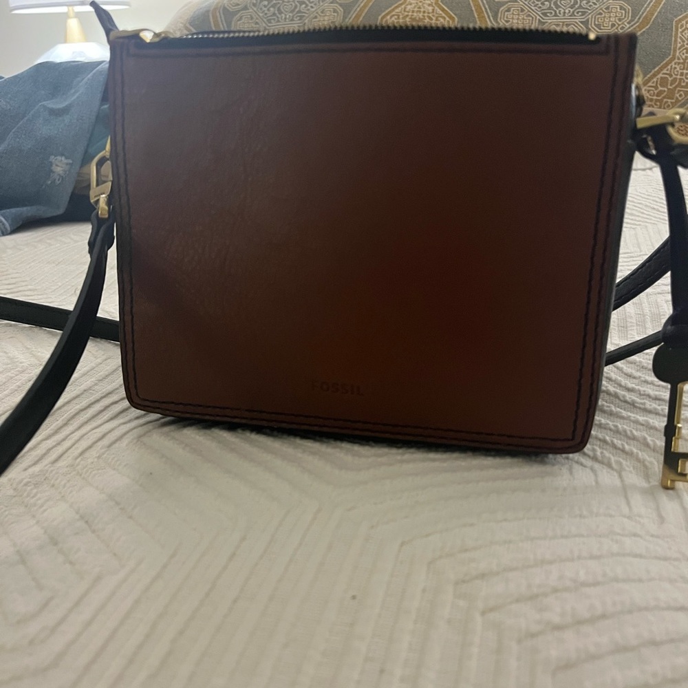 Fossil Two-Toned Leather Cross Body Bag